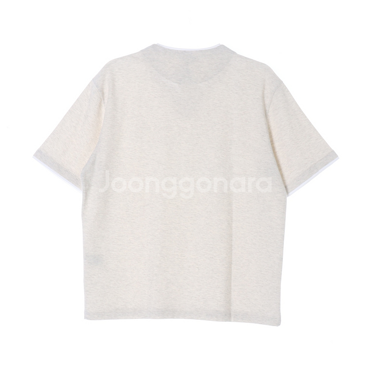 (새상품)[XL]빈폴 오트밀 레이어드 반팔 티셔츠--3