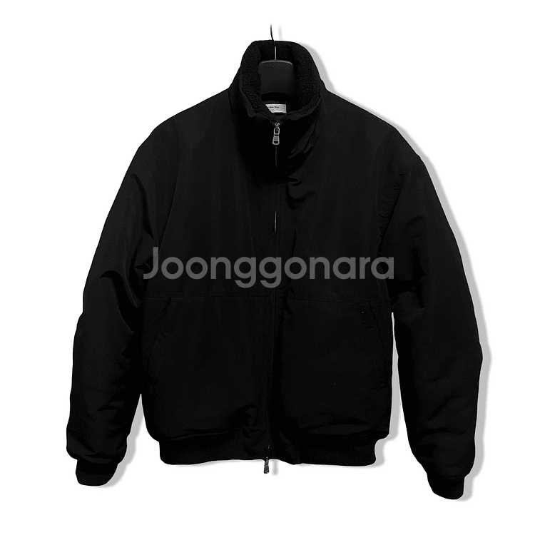 털 카라 투웨이 집업 봄버 블루종 자켓 블랙 M 100--1