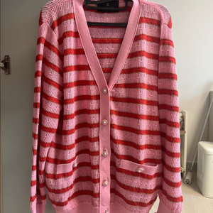 랑방 스트라이프 롱 가디건