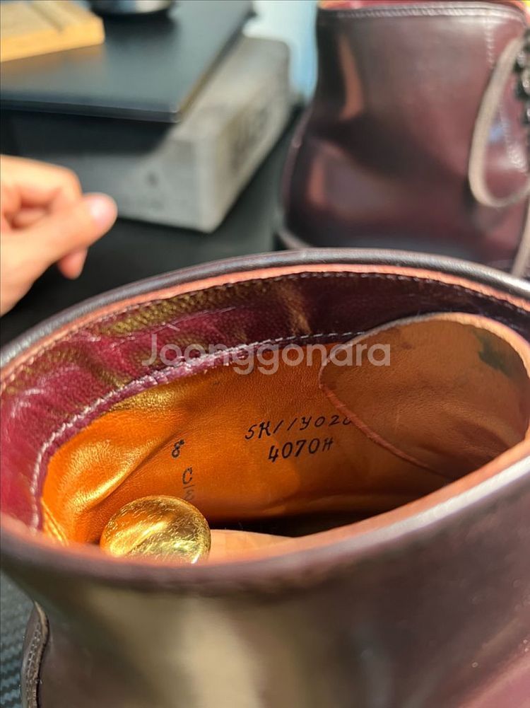 알든 코도반 캡토 부츠 버건디컬러 8e사이즈--6