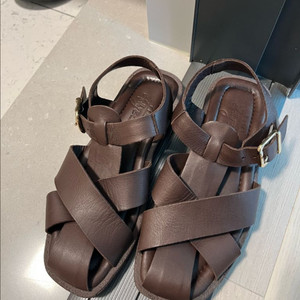 타임 molly bessa 레더 샌들 다크브라운(36)