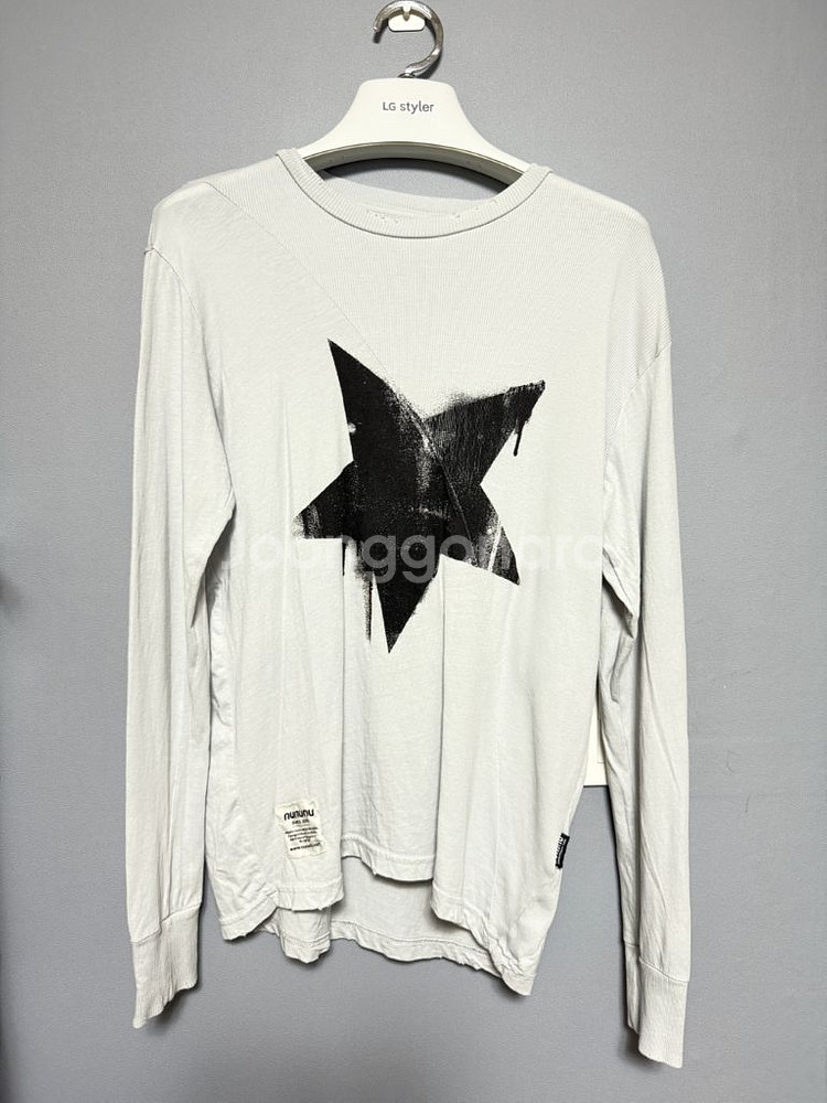 누누누 연그레이 별 긴팔티셔츠 12-14--0