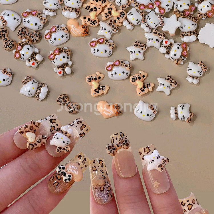 12p_호피키티 네일파츠 레오파드키티--0