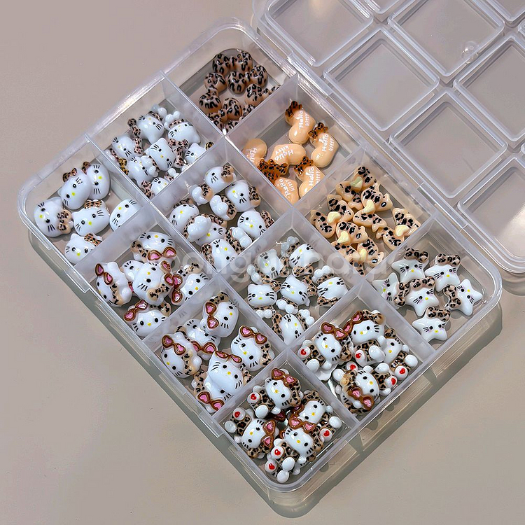 12p_호피키티 네일파츠 레오파드키티--2