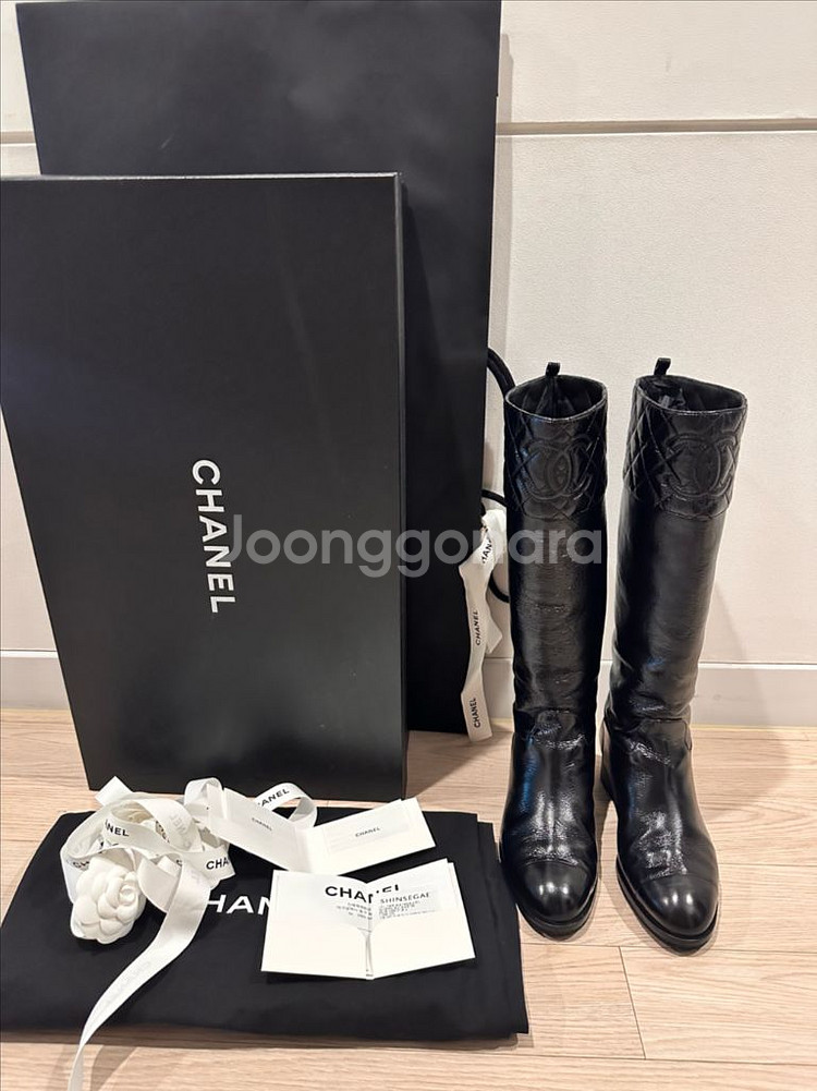 샤넬 cc로고 롱부츠 37사이즈--0