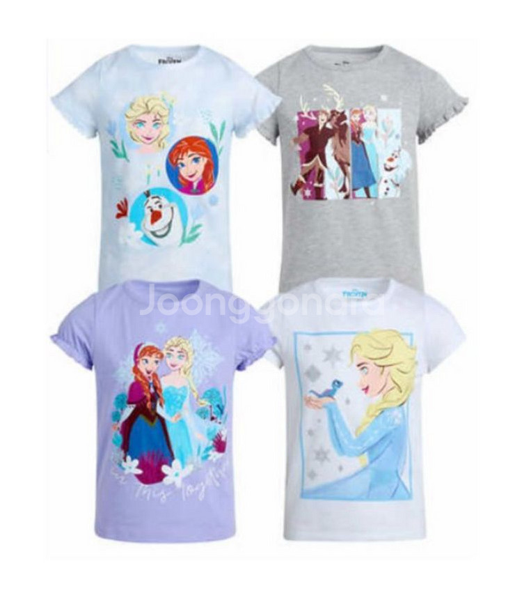 5세6세 겨울왕국반팔티셔츠 4벌 세트 새 옷--0