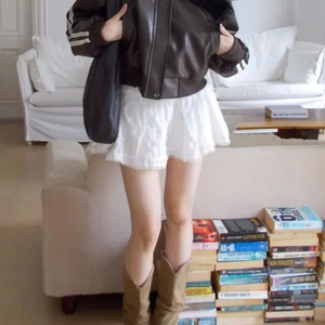 모디무드 투라인 레이스 레더 자켓
