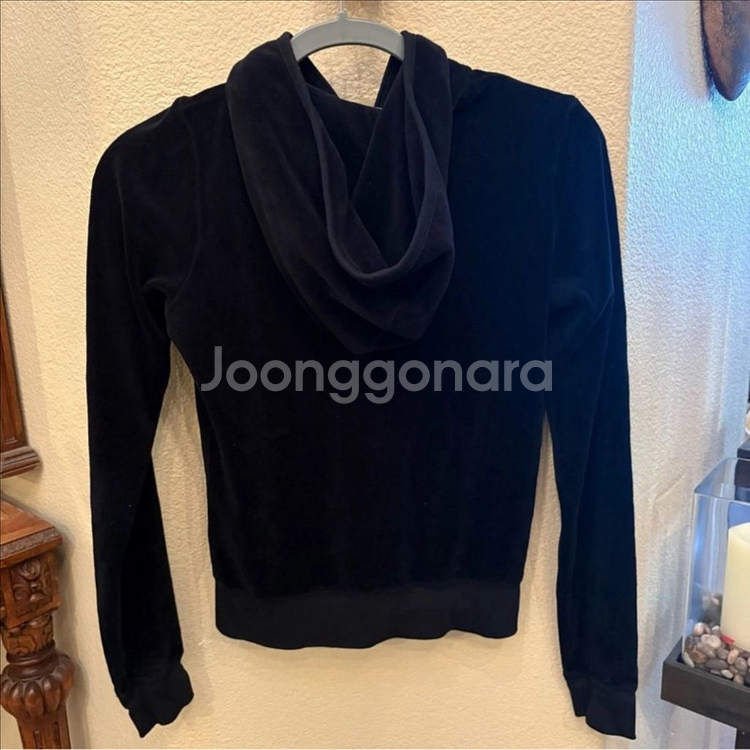 쥬시꾸뛰르 벨벳 트레이닝 블랙 셋업--3