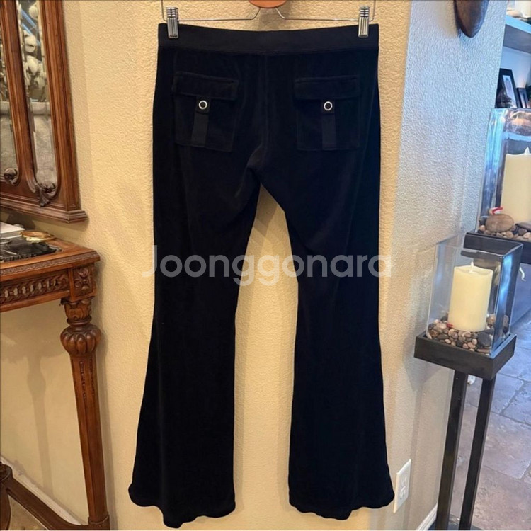 쥬시꾸뛰르 벨벳 트레이닝 블랙 셋업--4