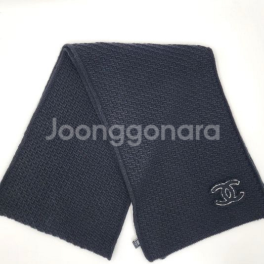 샤넬 캐시미어 CC로고 머플러 블랙--2