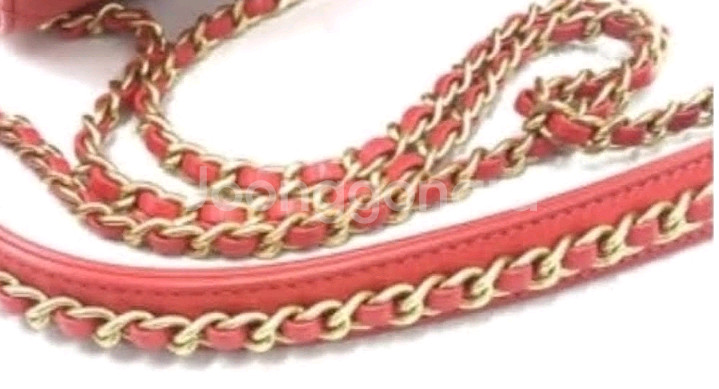 샤넬백 금장 코랄레드 토트 숄더백 정품--4