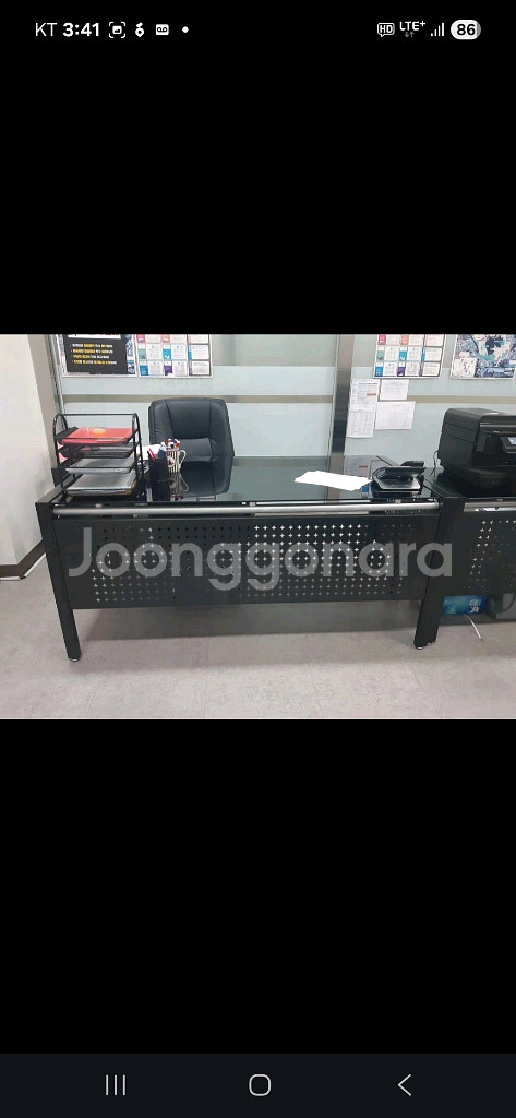 강화유리 철제책상 11만. 2개남음ㅡ--1