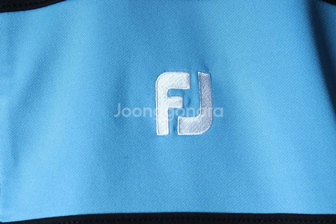 (M) 풋조이 집업져지 트랙탑 골프 기능성 블랙--4