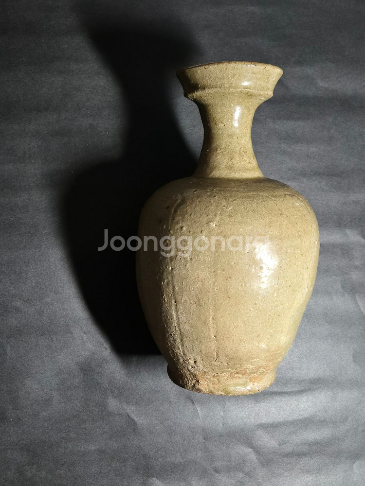 진품 보증 완벽한 고려청자 연판문 광구병 화병 꽃병 빈--3
