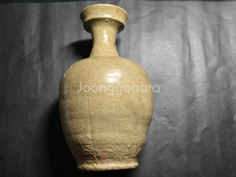 진품 보증 완벽한 고려청자 연판문 광구병 화병 꽃병 빈--2