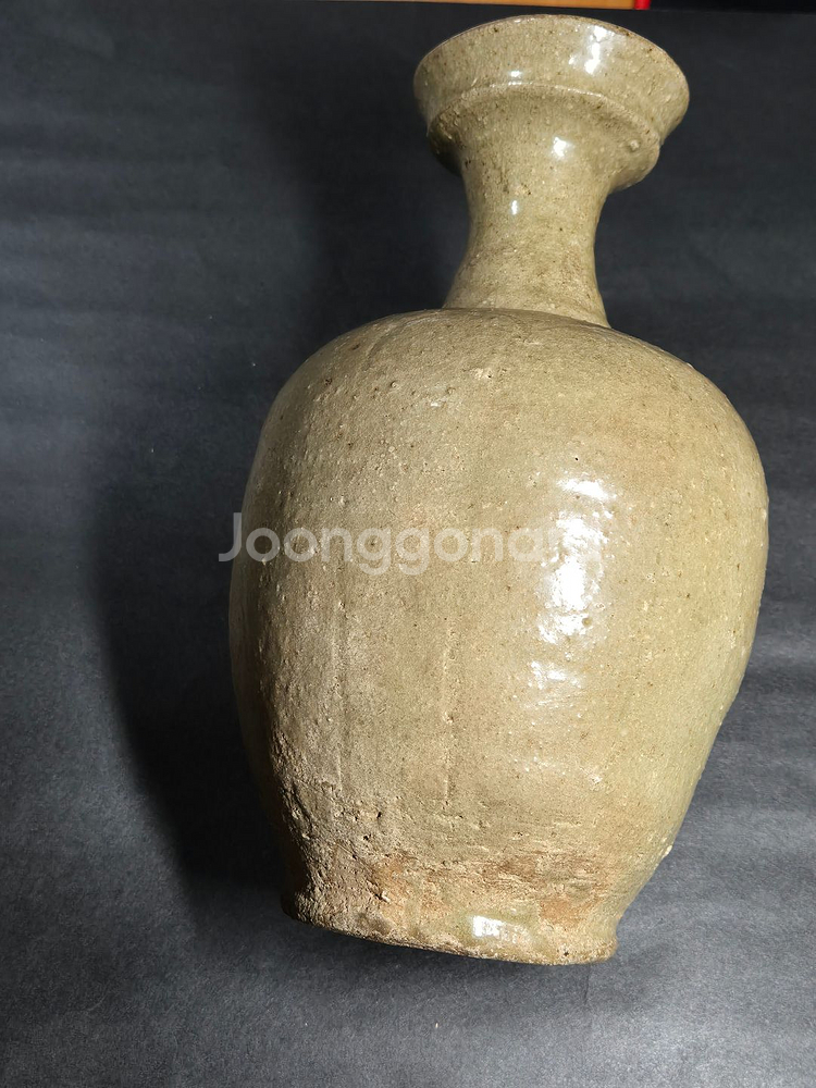 진품 보증 완벽한 고려청자 연판문 광구병 화병 꽃병 빈--6