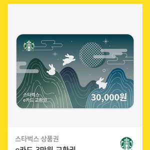 스타벅스 교환권 3만원x 2장 총 6만 90%처분