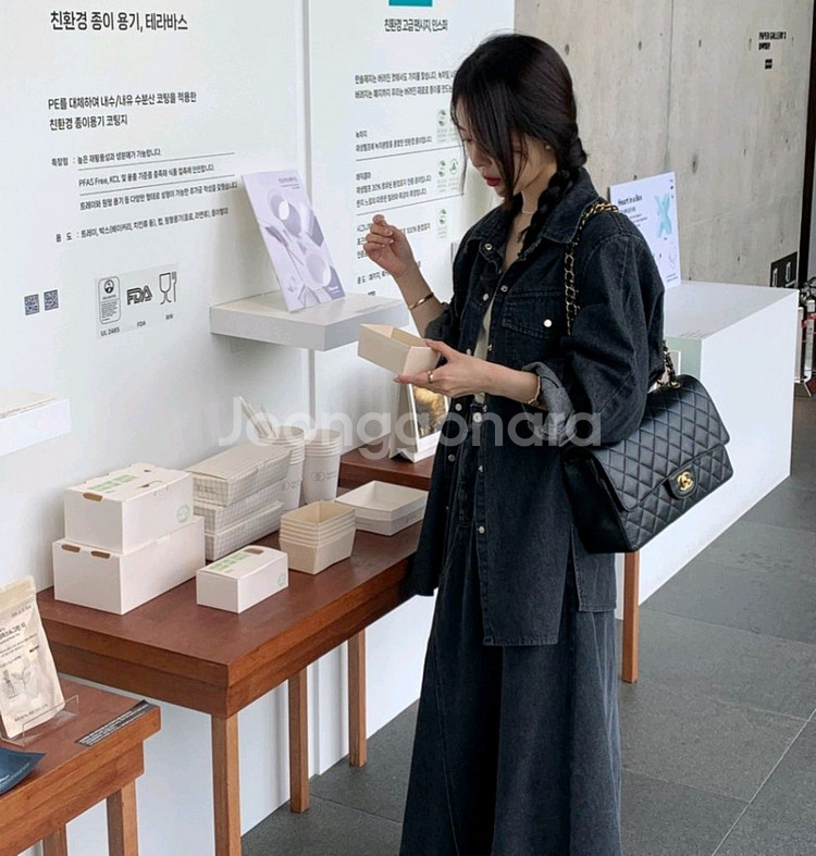바이씨니 제작셔츠청자켓(흑청) 새상품--2