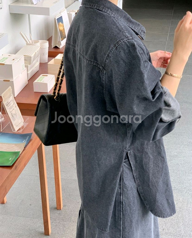 바이씨니 제작셔츠청자켓(흑청) 새상품--7