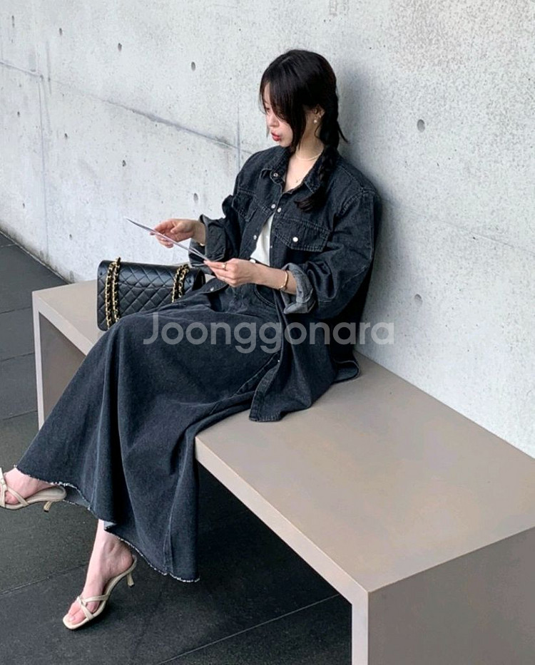 바이씨니 제작셔츠청자켓(흑청) 새상품--10