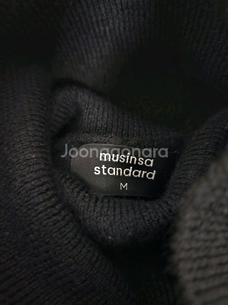 무신사 미니멀 터틀 넥 니트 블랙 M--2