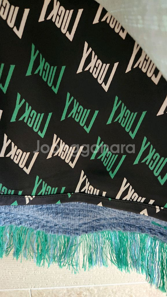 럭키슈에뜨 그린 체크 미니 스커트 36--3