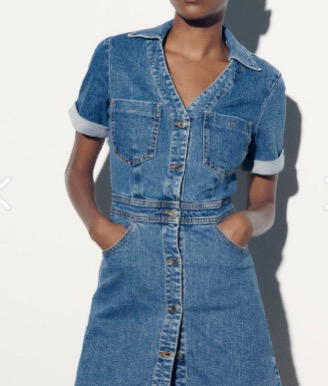자라 데님 청 원피스 Z1975 MINI DENIM--1