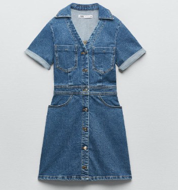 자라 데님 청 원피스 Z1975 MINI DENIM--2