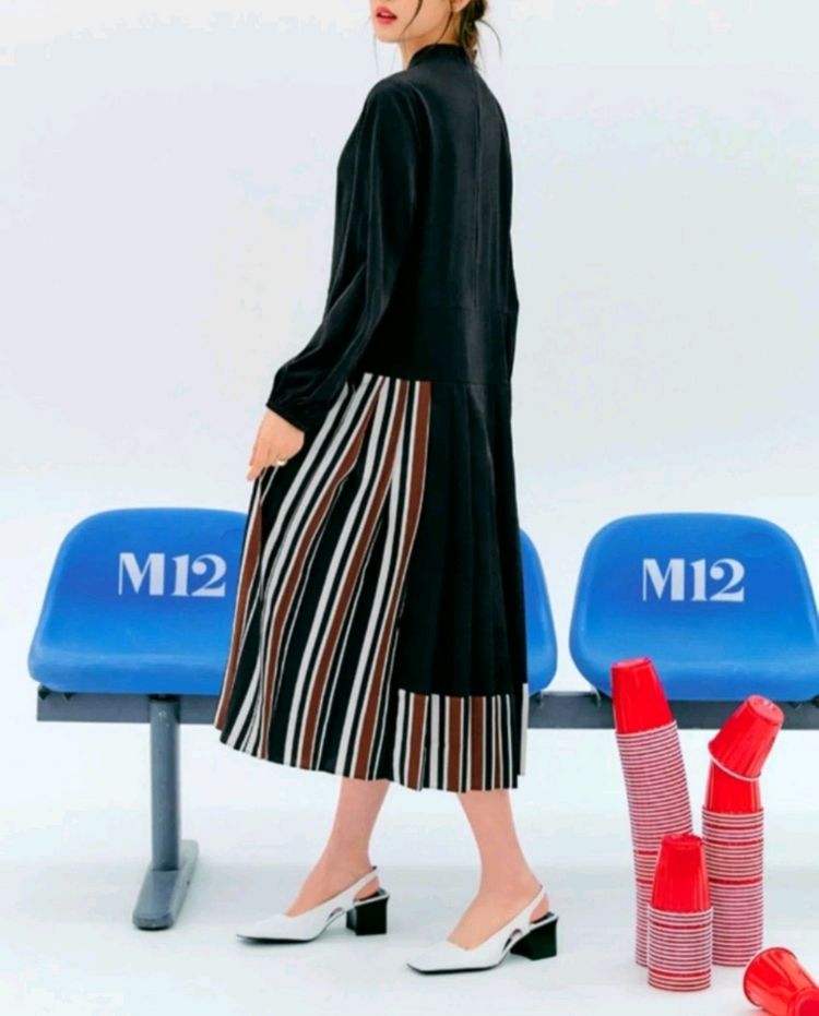M12 플리츠 원피스(55~66) ㅡ새상품 이미지