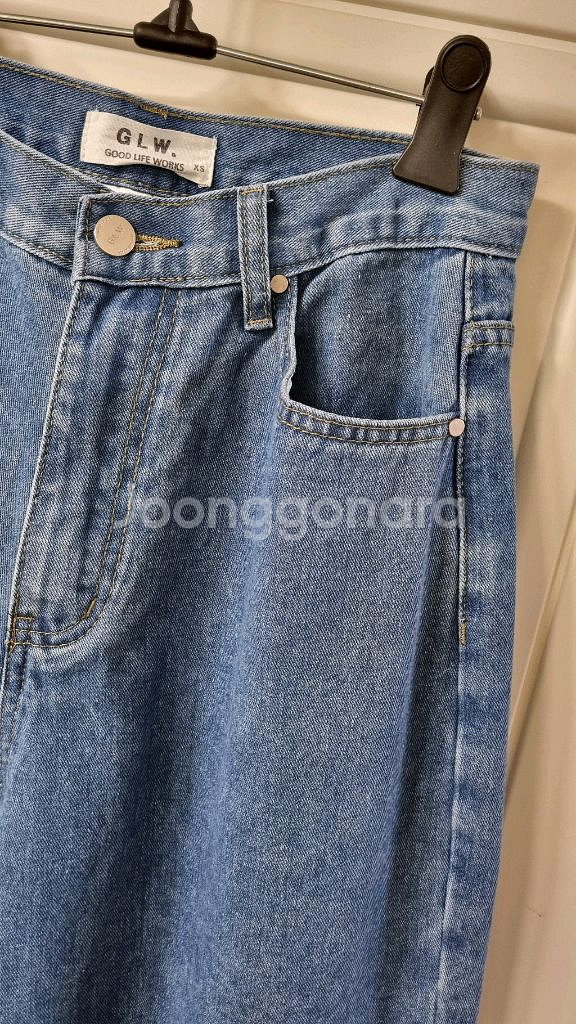 와이드 배기 벌룬 청바지--1