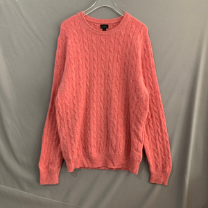 L J CREW 제이크루 꽈배기 캐시미어 핑크 니트