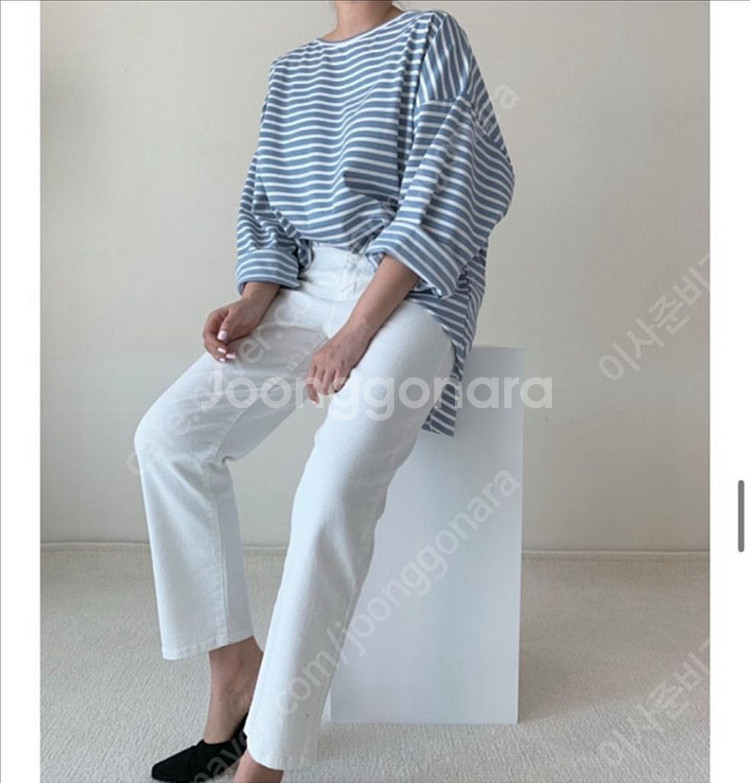 꺌랑 스트라이프 롤업 박시티 (가격내림+택포)--0