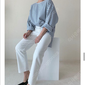 꺌랑 스트라이프 롤업 박시티 (가격내림+택포)