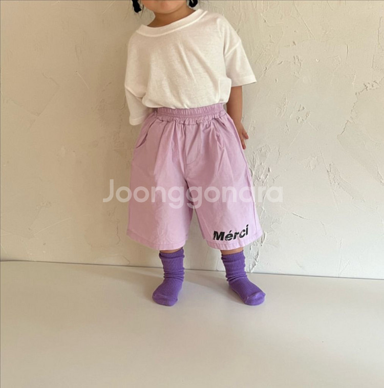 연보라 6부 팬츠 5호 S (새상품)--0