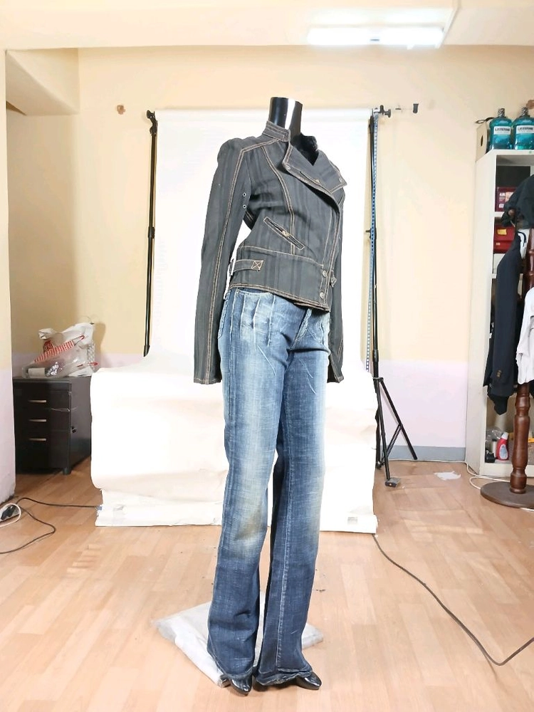 저스트까발리 블루블랙 여성 청자켓 이미지