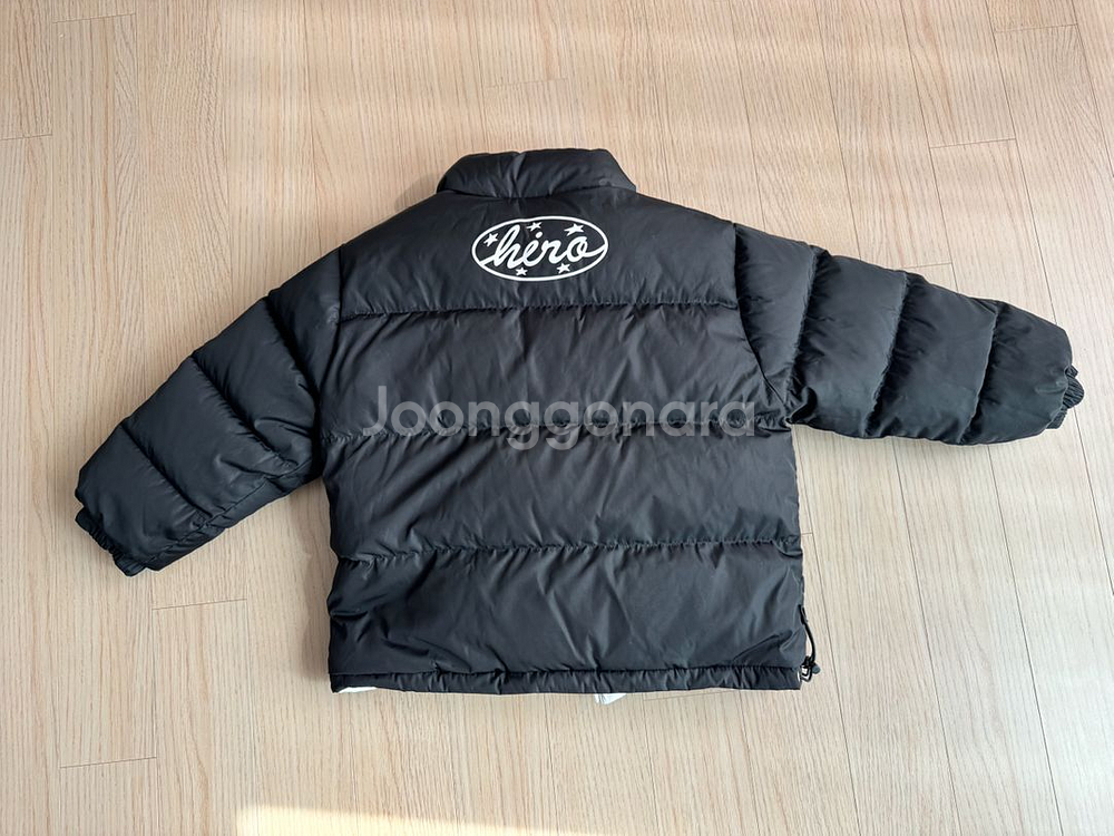 히로 리버시블 블랙 드로잉패딩 120사이즈--5