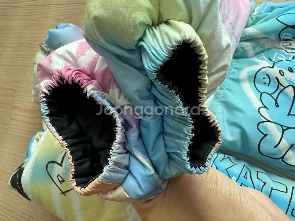 히로 리버시블 블랙 드로잉패딩 120사이즈--3