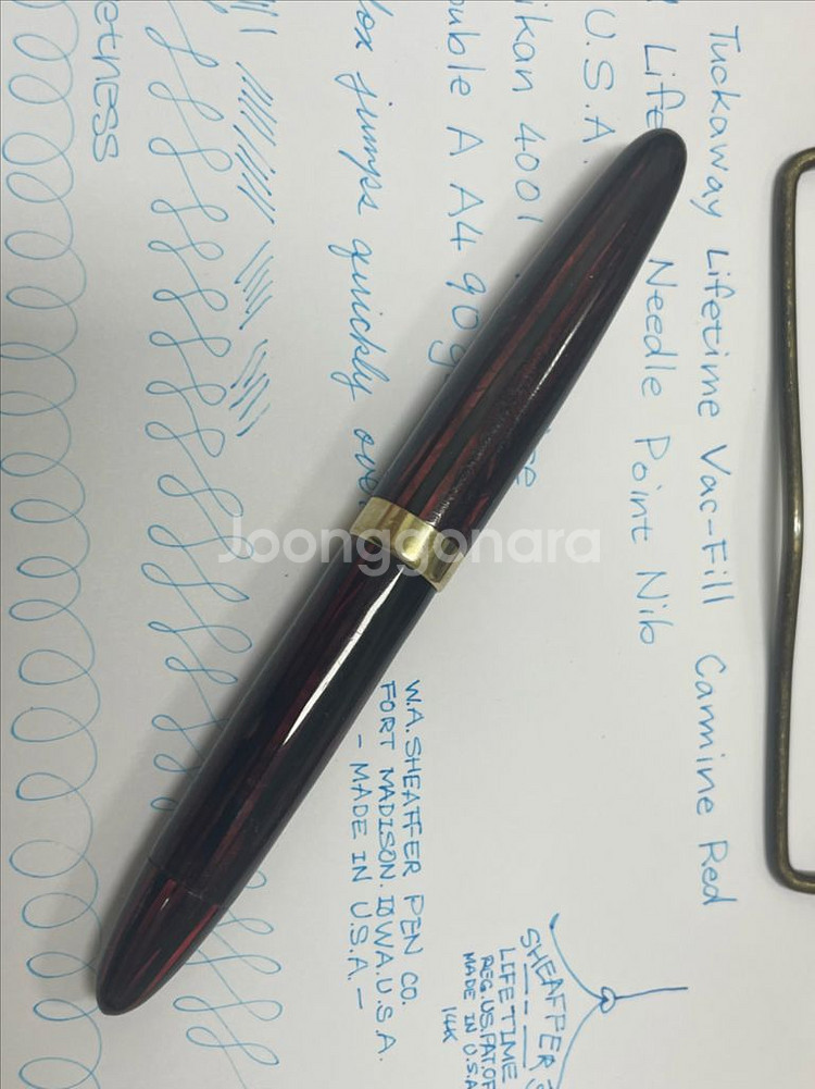 쉐퍼 만년필 터커웨이 Vac-Fill 카민 레드 14K--1