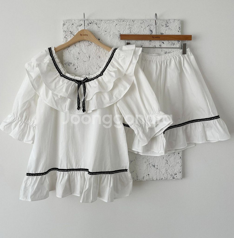 [바이씨니][새상품] 제작 리본띠홈웨어 투피스--0