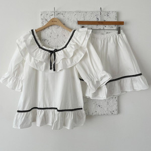 [바이씨니][새상품] 제작 리본띠홈웨어 투피스