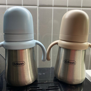 에디슨 스테인리스 보온 보냉 빨대컵 2개일괄