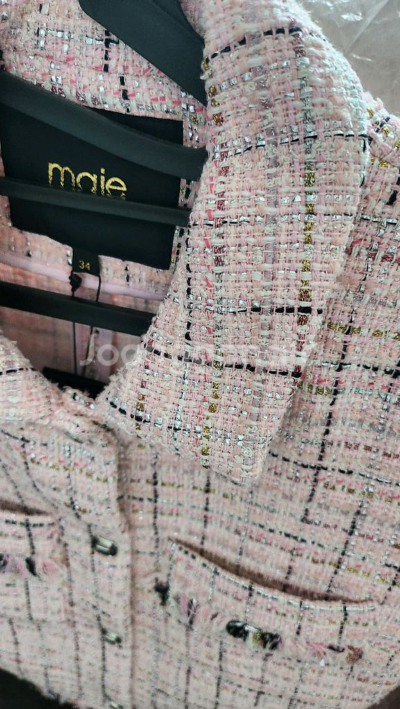 마쥬 maje 트위드 핑크 크롭 자켓--6