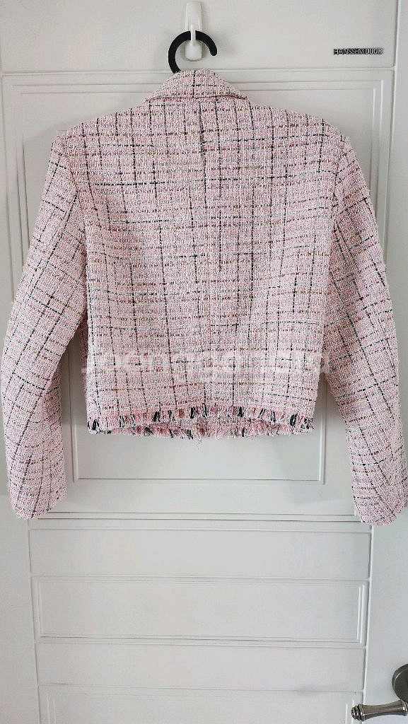 마쥬 maje 트위드 핑크 크롭 자켓--4