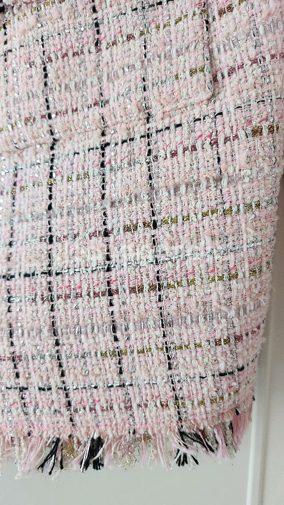 마쥬 maje 트위드 핑크 크롭 자켓--7