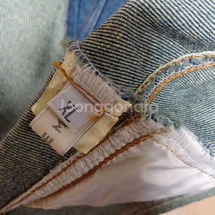 데님 멜빵 청바지 XL(택포)--3