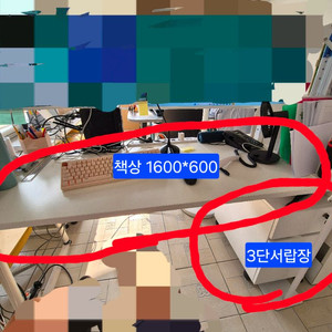 책상+책상 밑 3단서랍장 2세트 등