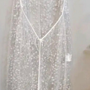 준지 화이트 시스루 레이스 슬립 드레스 프리