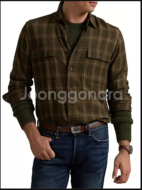 폴로 클래식핏 플레드 셔츠 / 타탄 / L--1