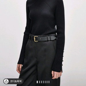시스템 울 리브드 하이넥 니트 탑 랑방 마인 더캐시미어
