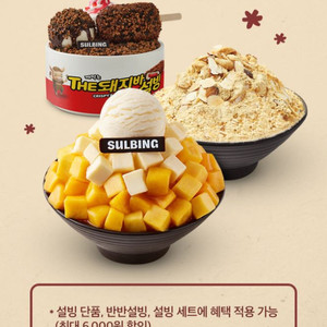 설빙 6천원할인권(500원)